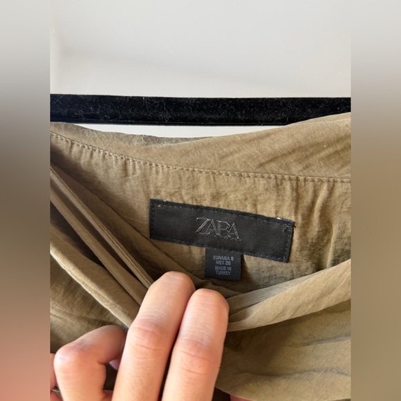 Zara Olive Mini Skirt with Ruffles - Picture 8 of 11